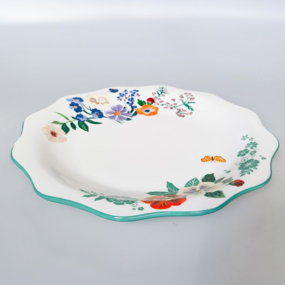 Urban Products Posie Plate Orange Ceramic Decorative Floral Design 27cm