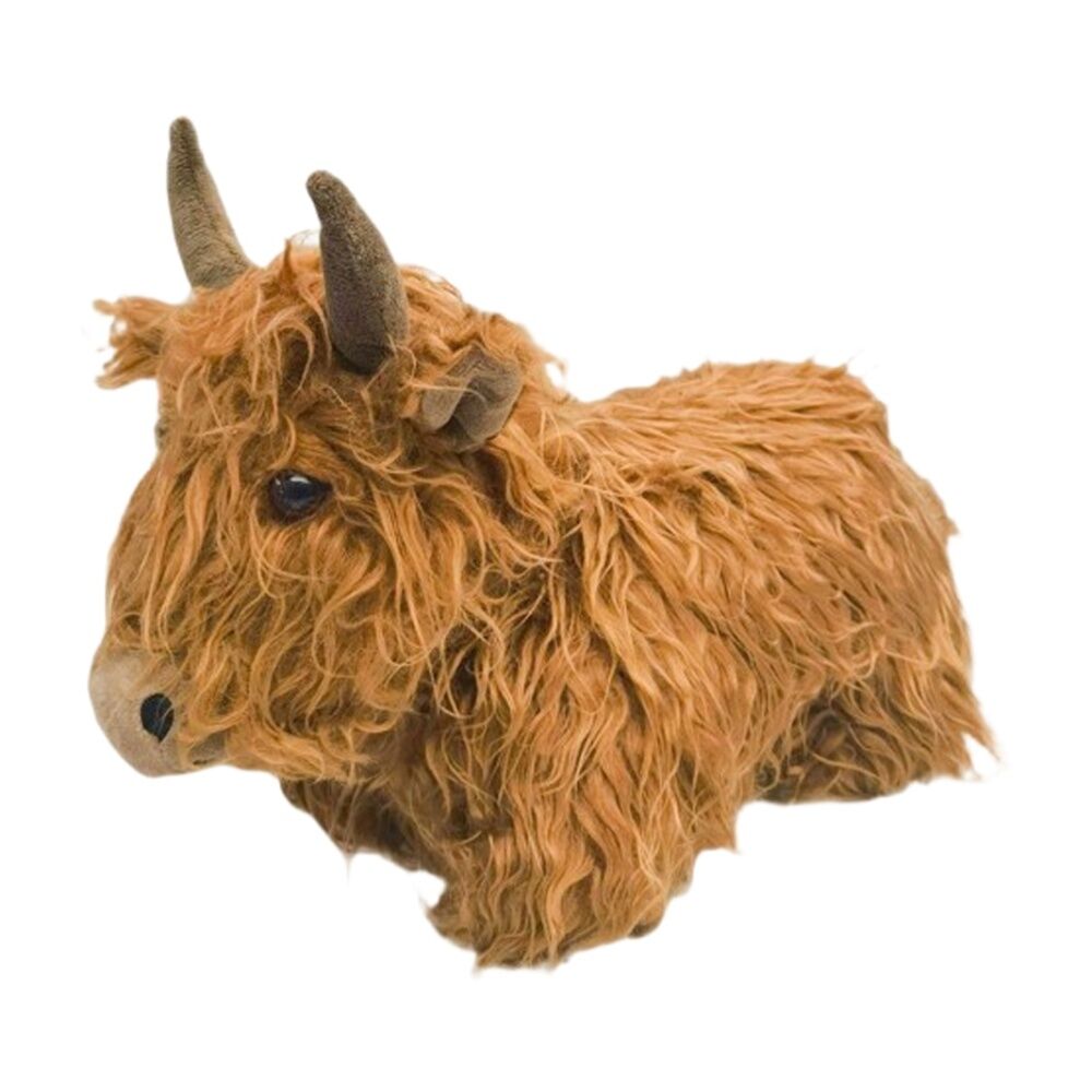 2x Urban Products Highland Cow Brown Plush Doorstopper Decorative Decor 28cm