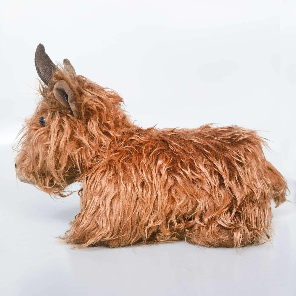 2x Urban Products Highland Cow Brown Plush Doorstopper Decorative Decor 28cm