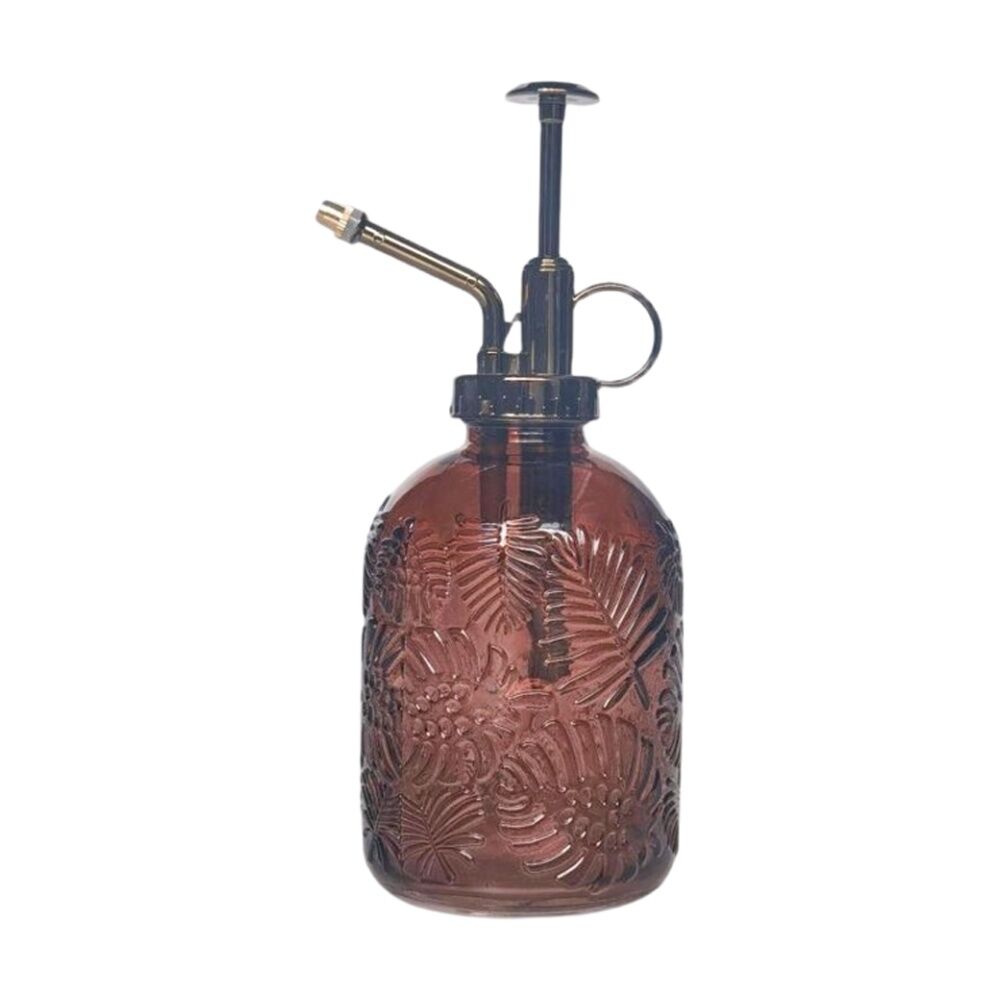 2x Urban Products Tropical Glass Water Mister Dusty Rose Decorative Bottle 20cm