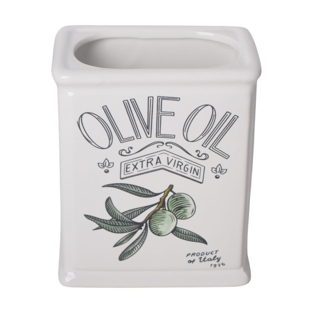 Urban Products Olive Oil Classic Vessel White Ceramic Container 14cm