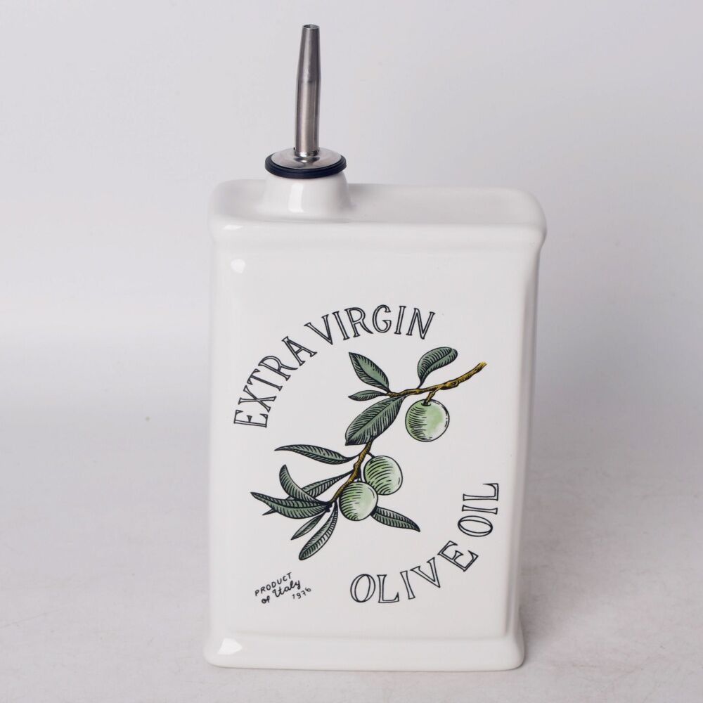 Urban Products Olive Oil Classic Decanter White Ceramic 17cm