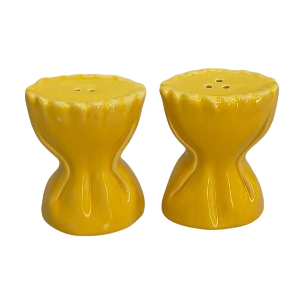 2x 2pc Urban Products Yellow Ceramic Pasta Decorative Salt & Pepper Shakers 8cm