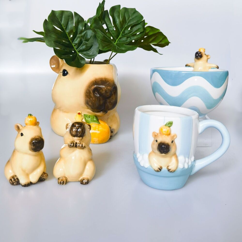 Urban Products Capybara Blue/Brown Ceramic Decorative Mug 10cm