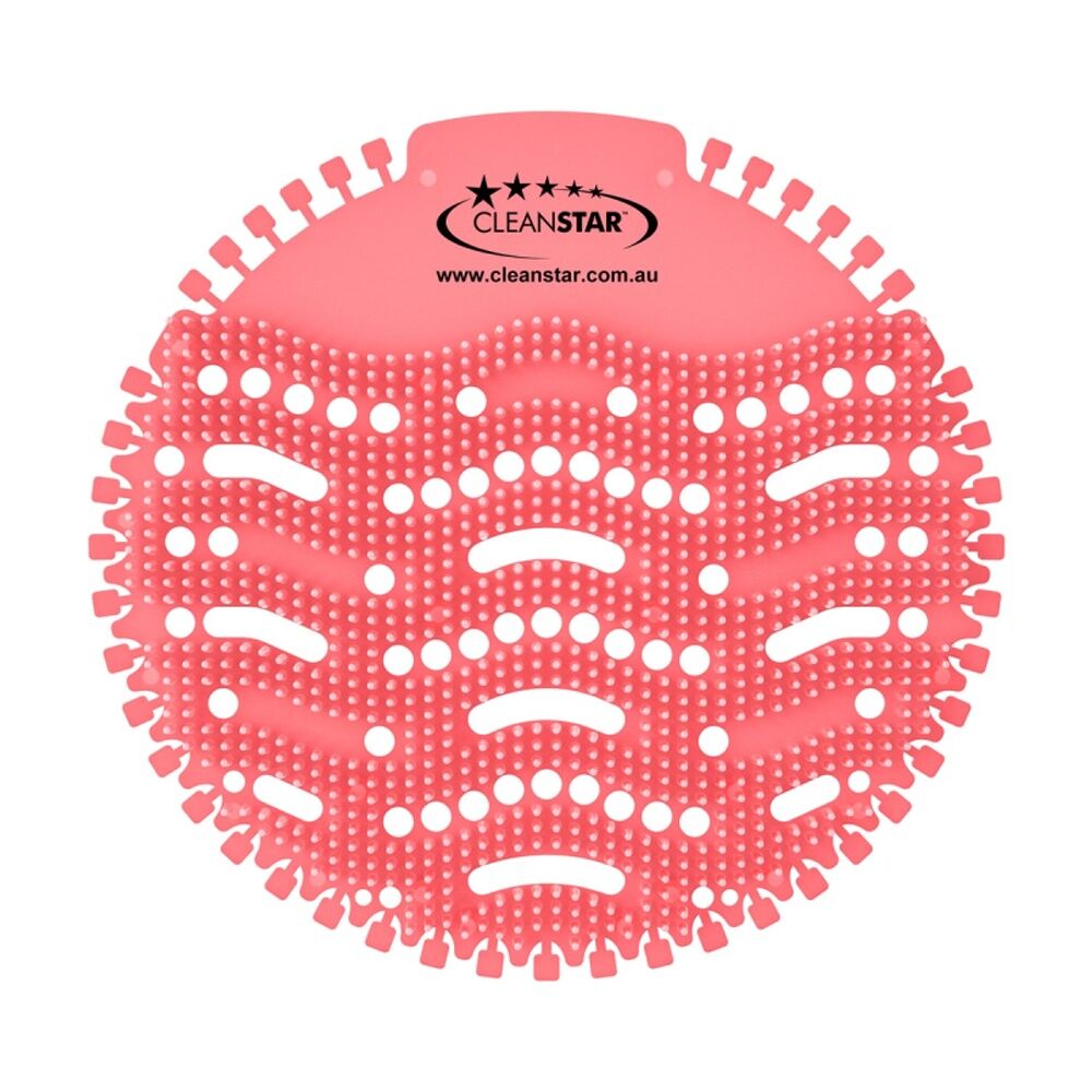 250pc Cleanstar Individually Packaged Urinal Screens Strawberry Scent Pink