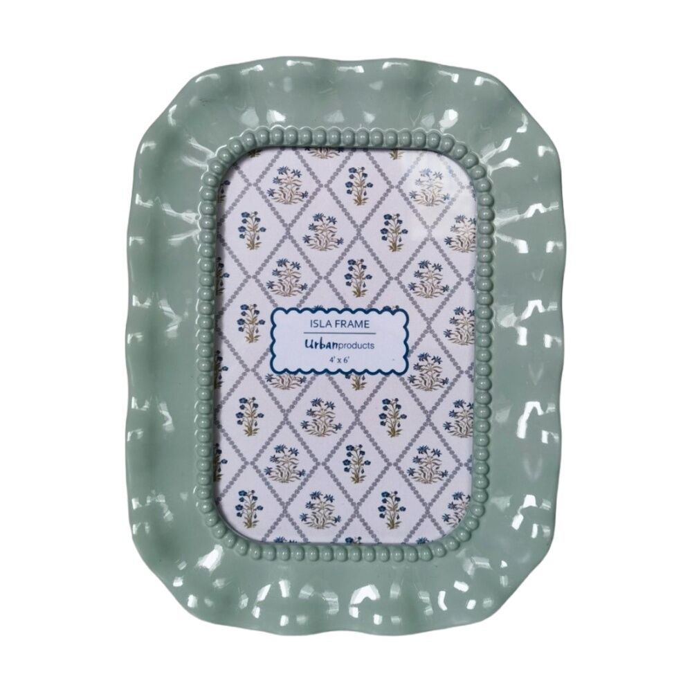 Urban Products Isla Blue Decorative Floral Photo Frame 4x6inch