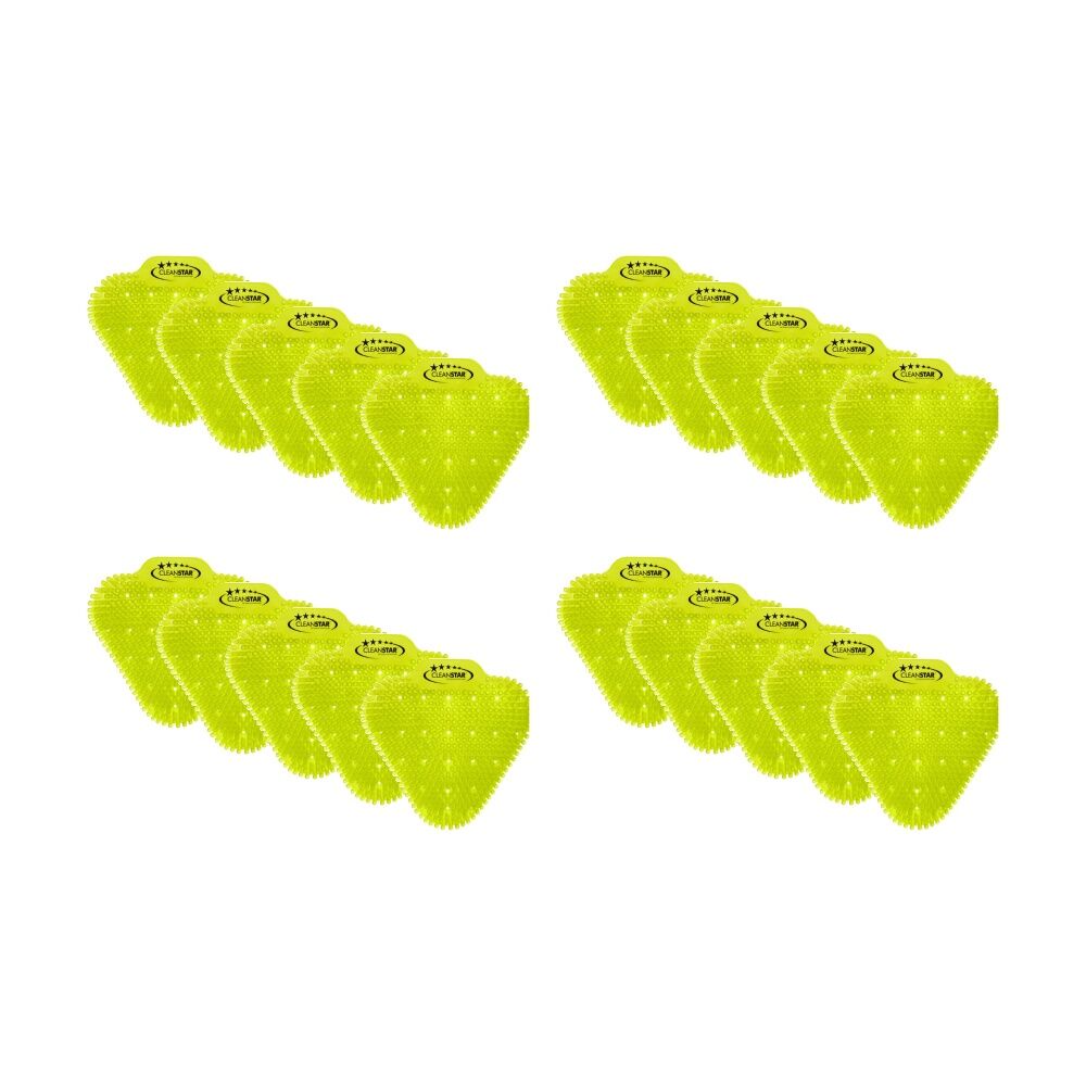2x 10pc Cleanstar Anti-Splash Urinal Screens Melon Scent Odour Control Yellow