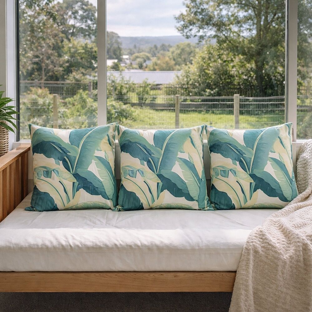 Urban Style Lounge Cushion Decorative Throw Pillow Palm Leaves 45x45cm