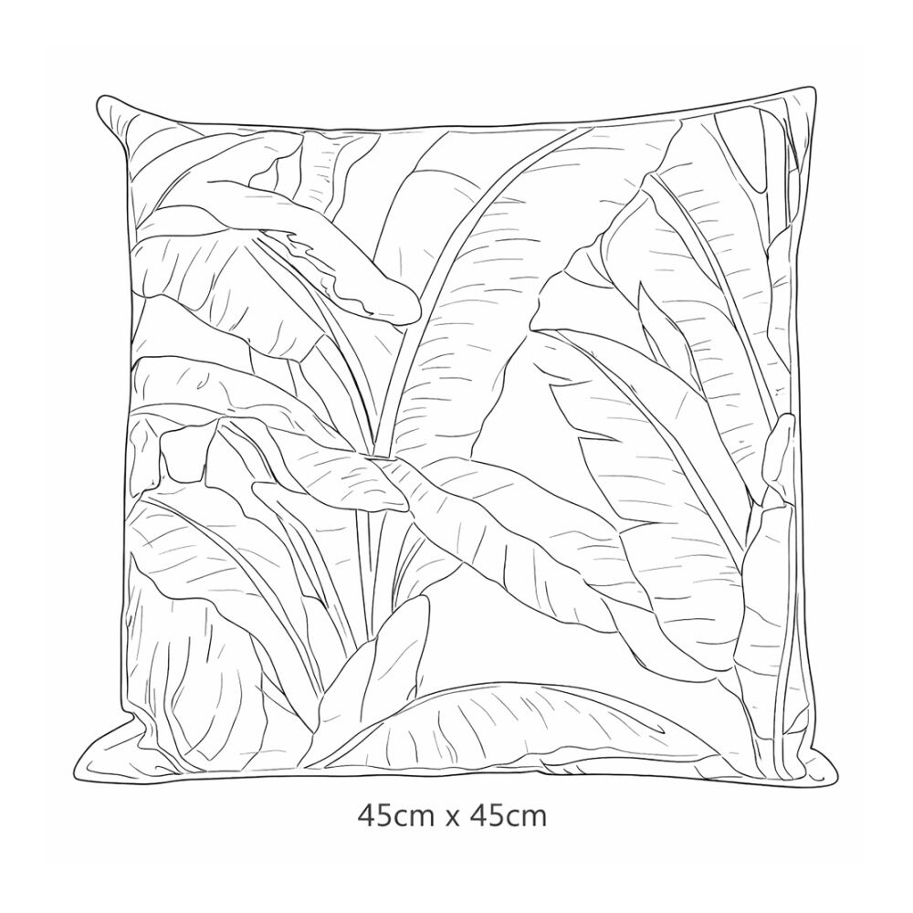 Urban Style Lounge Cushion Decorative Throw Pillow Palm Leaves 45x45cm