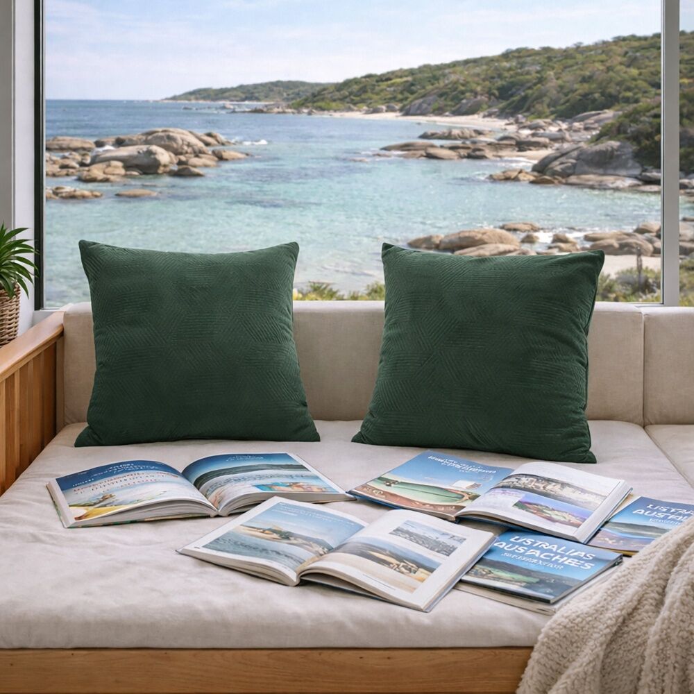 Urban Style Decorative Cushion Throw Pillow Green Lines 45x45cm