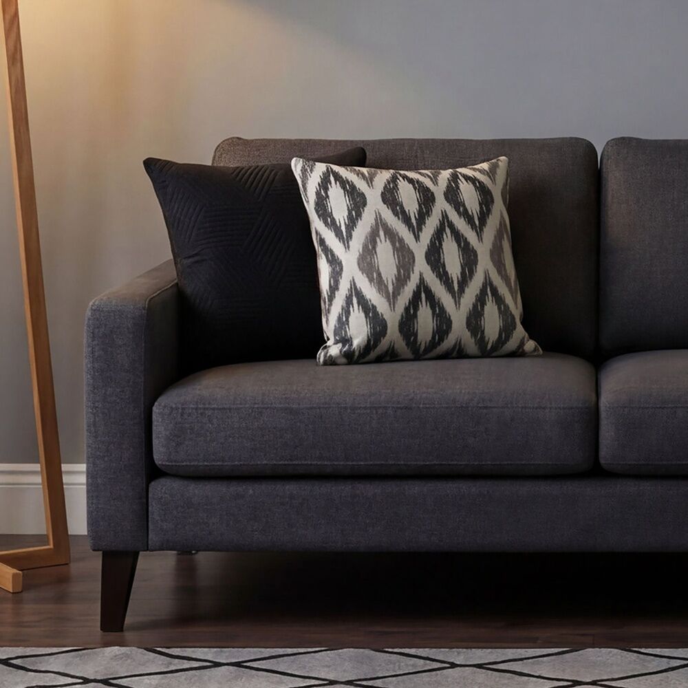 Urban Style Lounge Cushion Decorative Rustic Diamonds Black/Grey 45x45cm