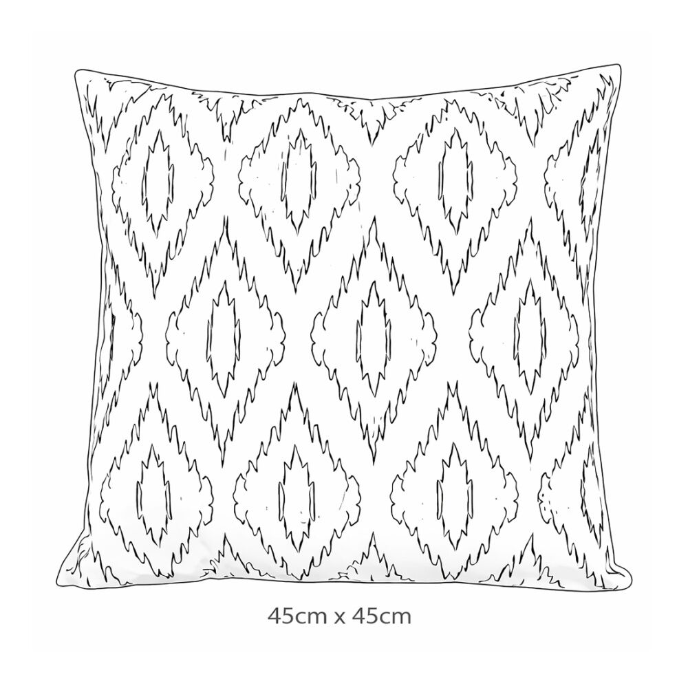 Urban Style Lounge Cushion Decorative Rustic Diamonds Black/Grey 45x45cm