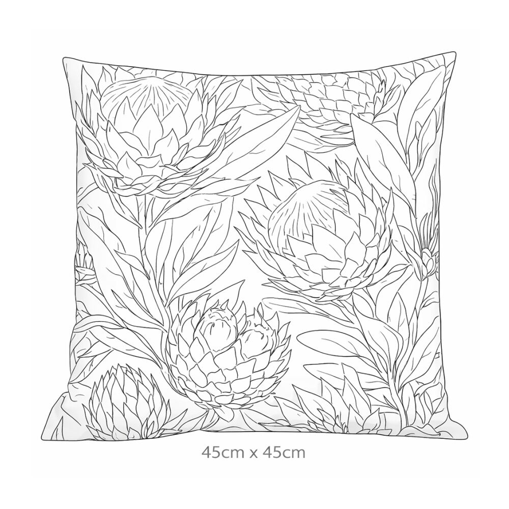 Urban Style Cushion Floral Throw Pillow Bold Protea Print 45x45cm
