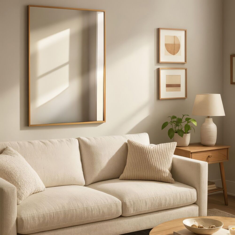 Urban Style Reflections Rectangular Mirror Timeless Home Decor Gold 90cm