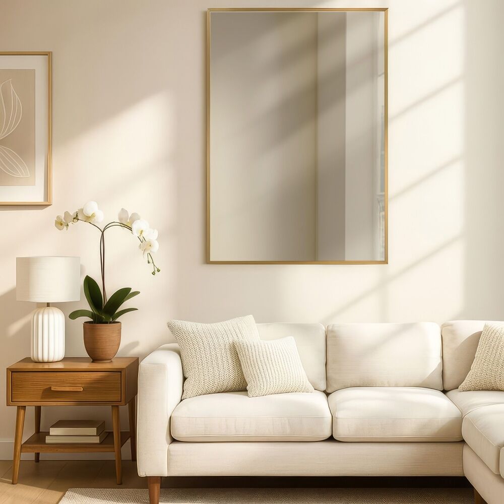 Urban Style Reflections Rectangular Mirror Timeless Home Decor Gold 90cm