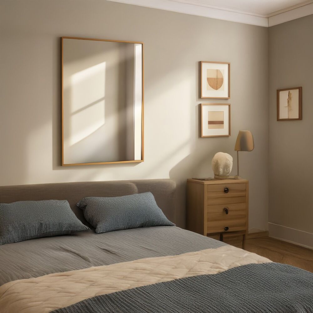 Urban Style Reflections Rectangular Mirror Timeless Home Decor Gold 90cm