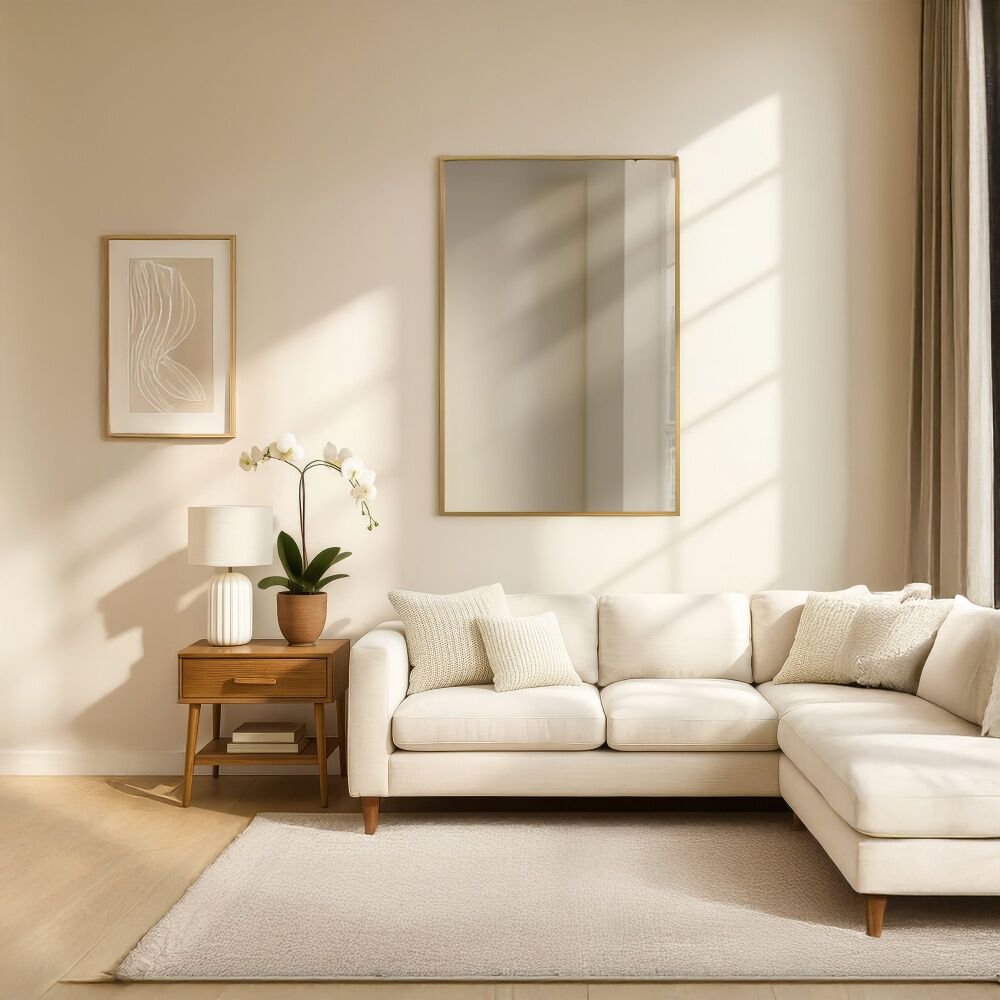 Urban Style Reflections Rectangular Mirror Timeless Home Decor Gold 90cm