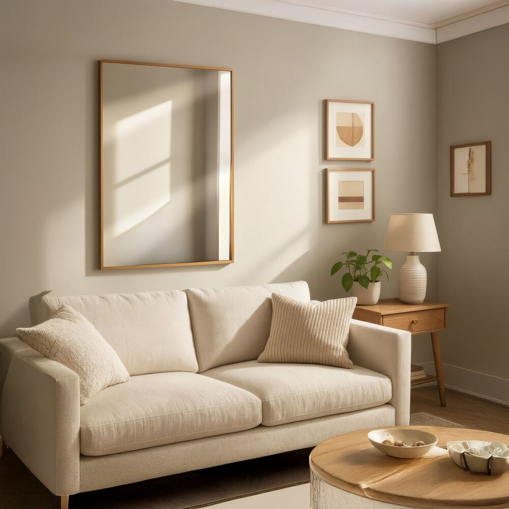 Urban Style Reflections Rectangular Mirror Timeless Home Decor Gold 90cm