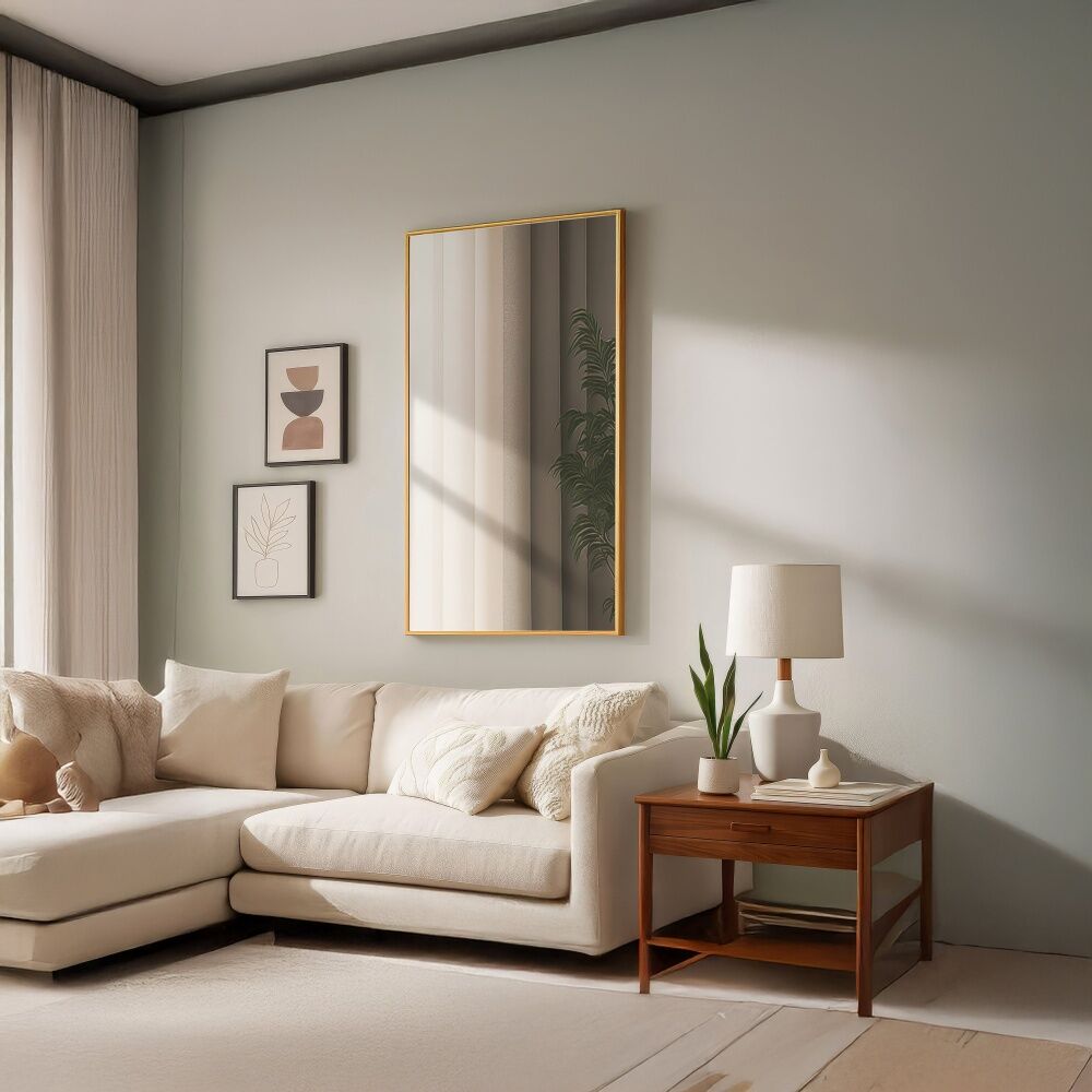 Urban Style Reflections Rectangular Mirror Timeless Home Decor Gold 90cm