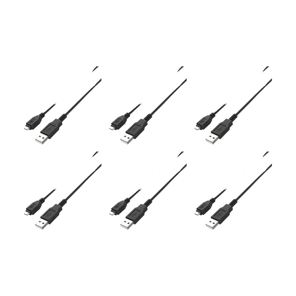 6PK Comsol Type-A-Male to Micro Type-B-Male USB 2.0 Peripheral Cable 2M Black