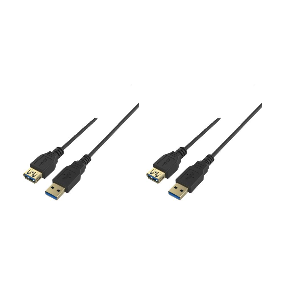 2PK Comsol Type-A-Male to Type-A-Female USB 3.0 SuperSpeed Extension Cable 3M BK