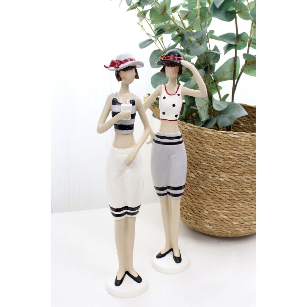 LVD Beach Lady Audrey Resin Figurine Nostalgic Home Decor 37x7.5x7cm