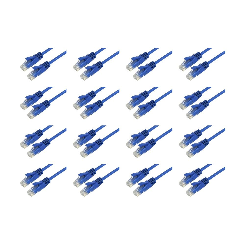 16PK Comsol RJ45 Cat 6 Network Gigabit Ethernet Patch Cable 1 Metre Blue