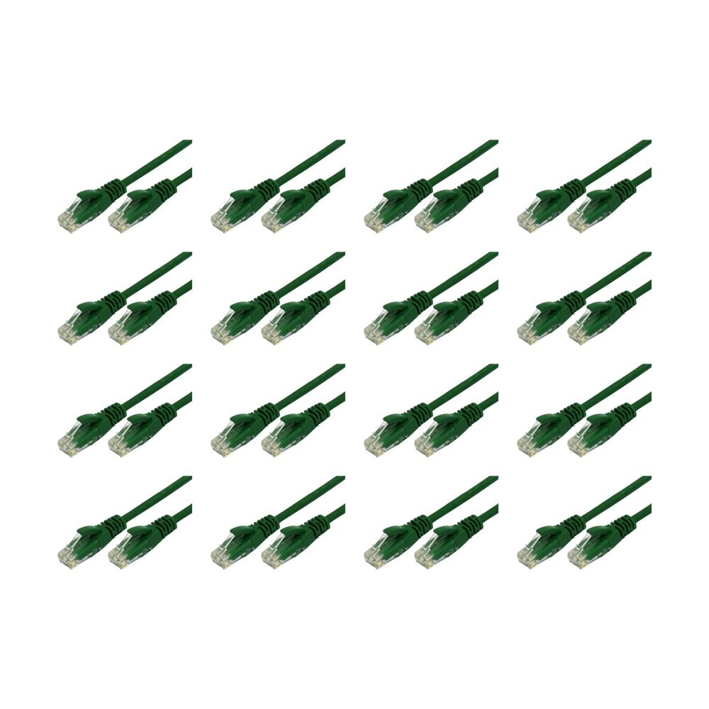 16PK Comsol RJ45 Cat 6 Network Gigabit Ethernet Patch Cable 1 Metre Green