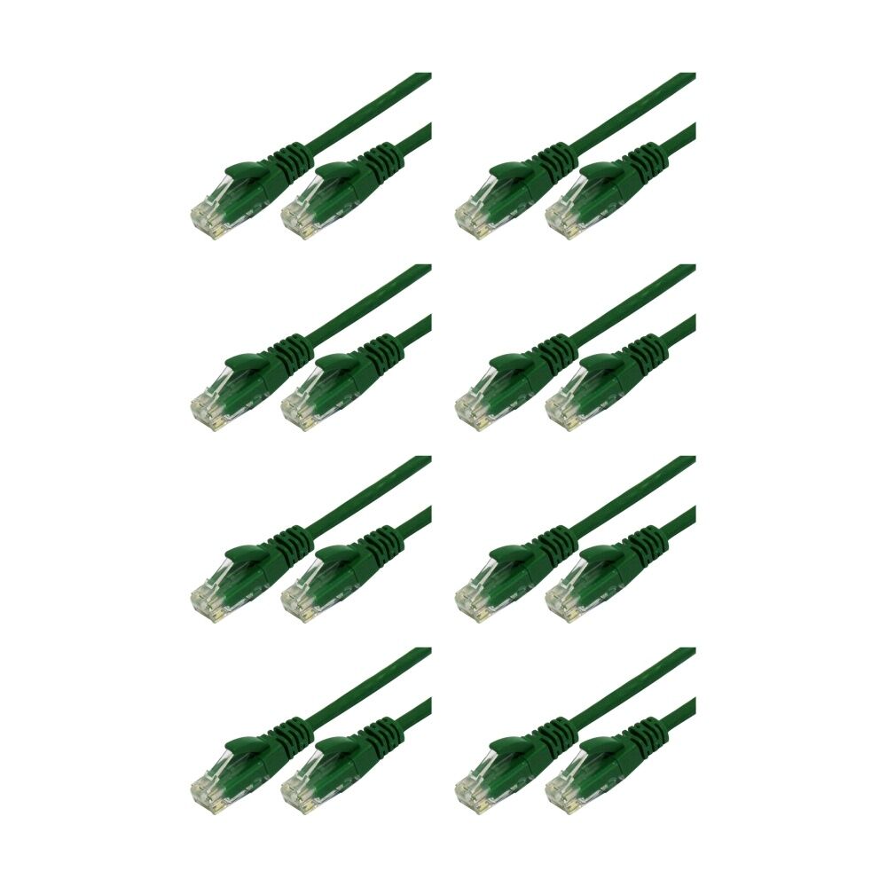 8PK Comsol RJ45 Cat 6 Network Gigabit Ethernet Patch Cable 1 Metre Green