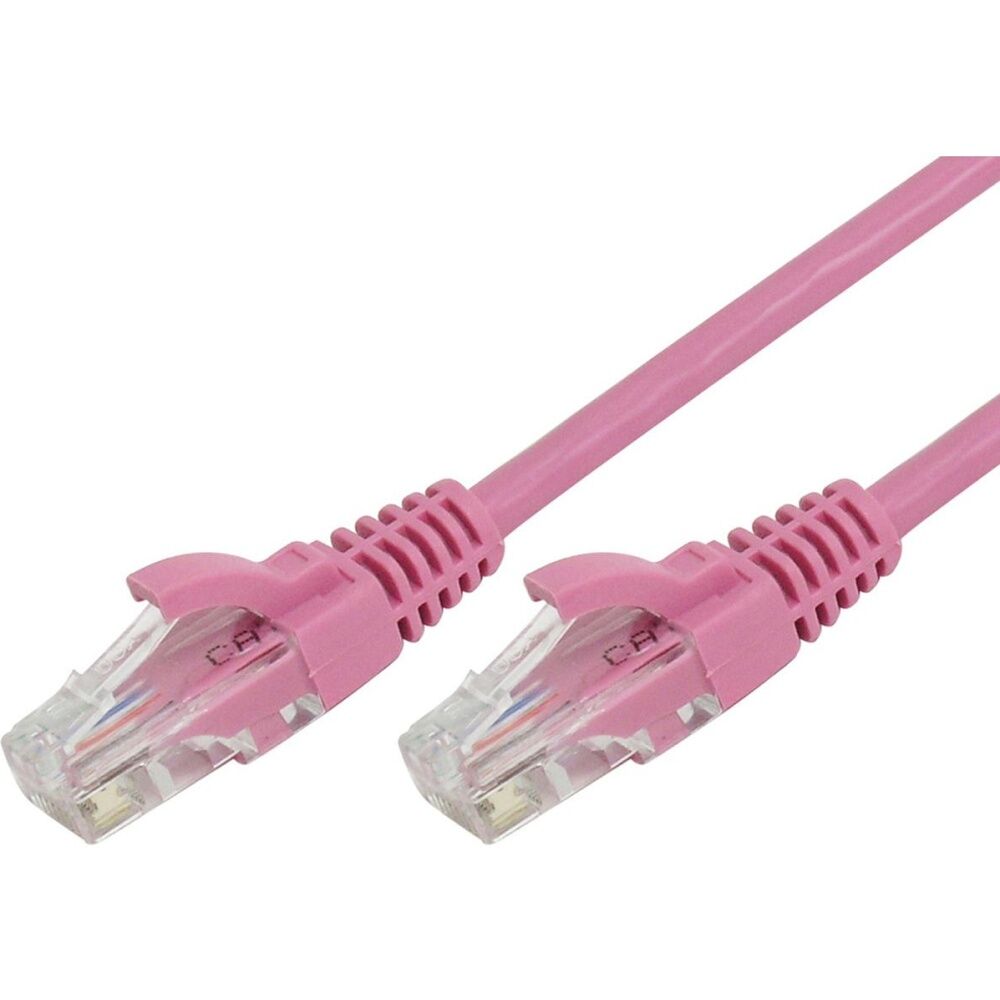 16PK Comsol RJ45 Cat 6 Network Gigabit Ethernet Patch Cable 1 Metre Pink