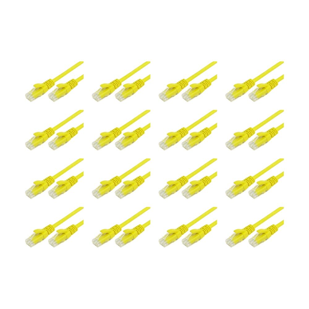 16PK Comsol RJ45 Cat 6 Network Gigabit Ethernet Patch Cable 1 Metre Yellow