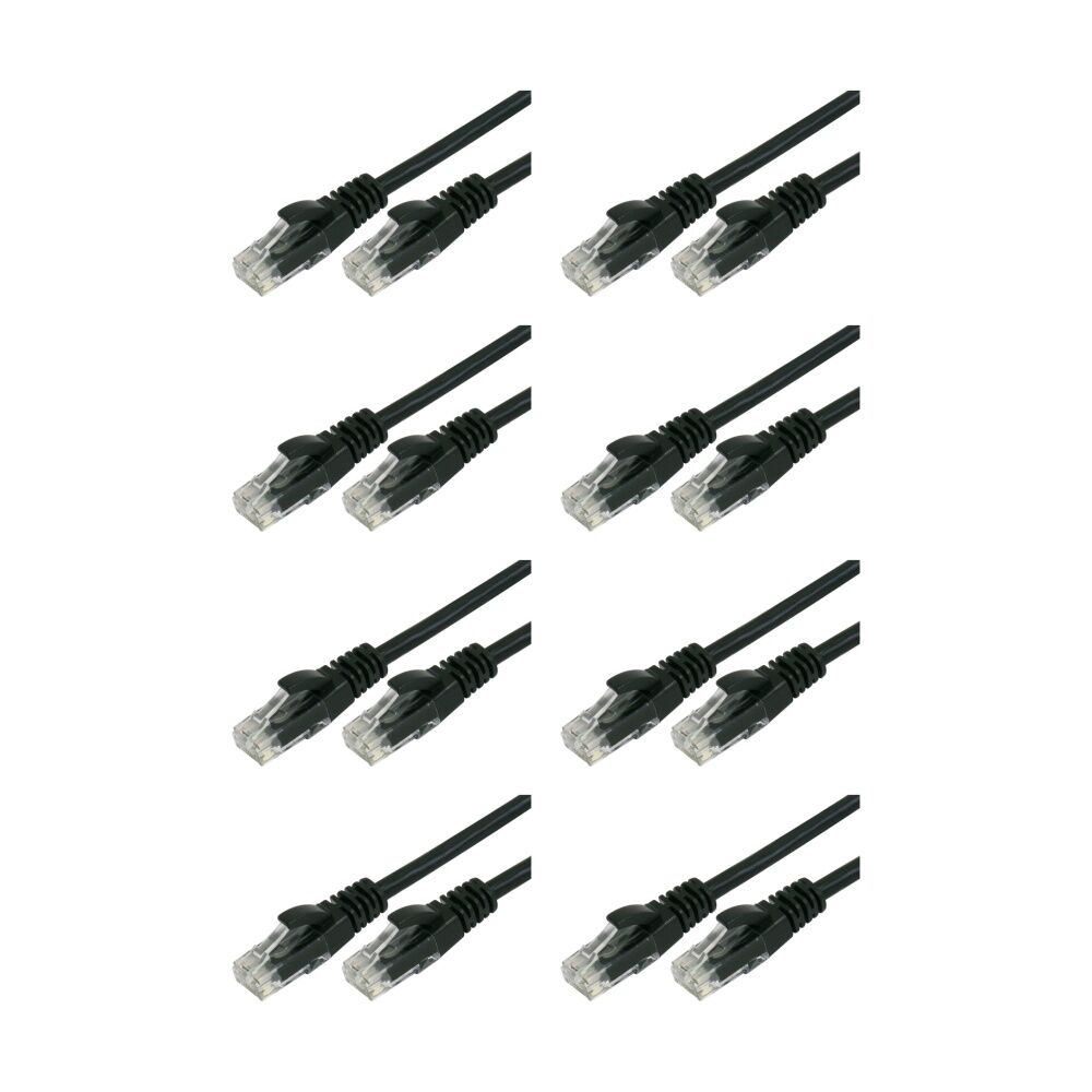 8PK Comsol RJ45 Cat 6 Network Gigabit Ethernet Patch Cable 3 Metres Black