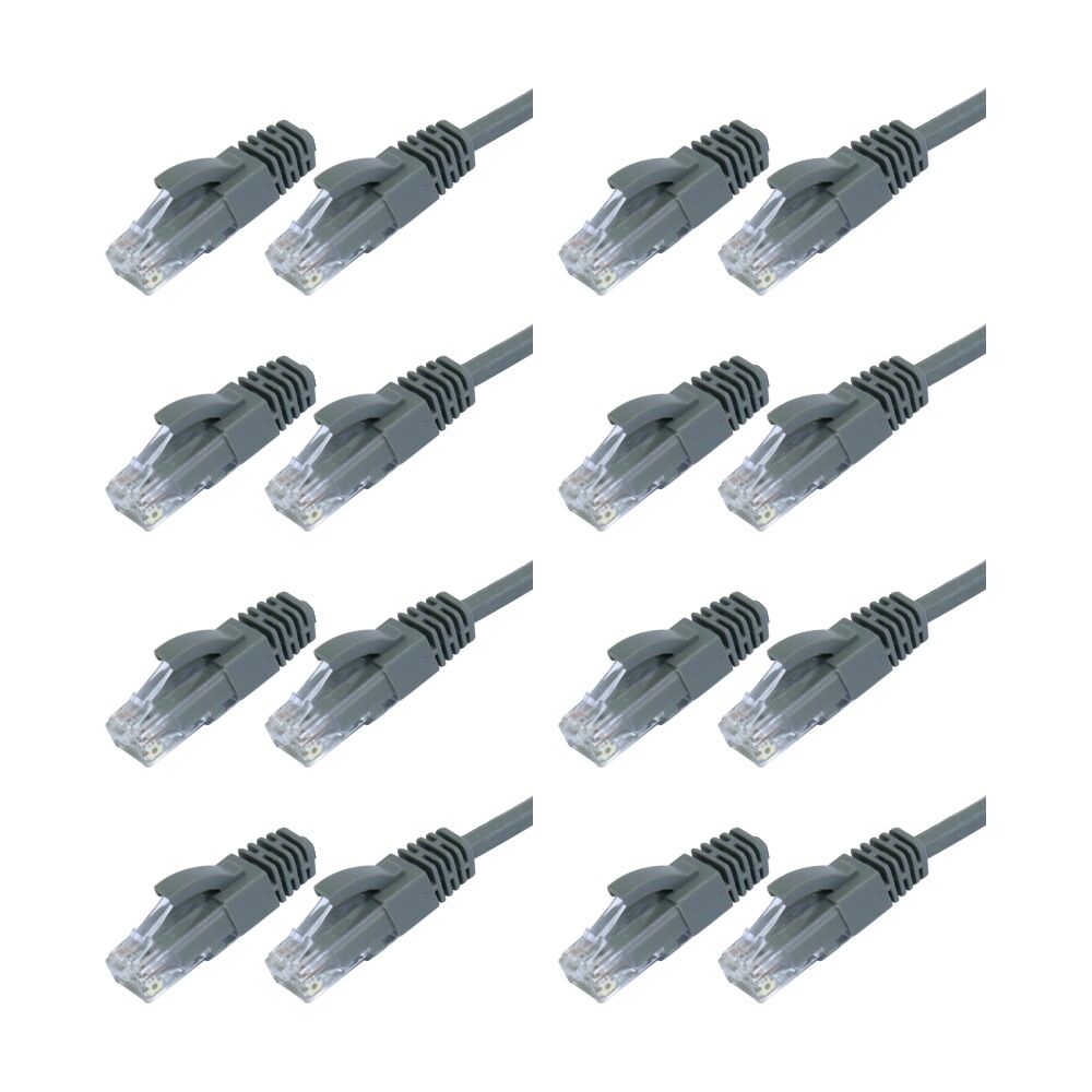 8PK Comsol RJ45 Cat 6 Network Gigabit Ethernet Patch Cable 3 Metres Grey