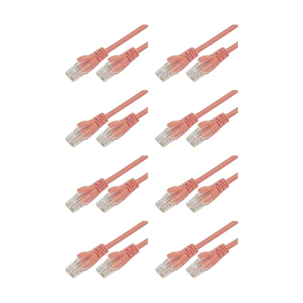 8PK Comsol RJ45 Cat 6 Network Gigabit Ethernet Patch Cable 3 Metres Orange