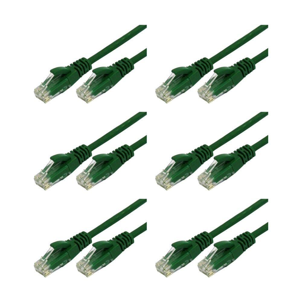 6PK Comsol RJ45 Cat 6 Network Gigabit Ethernet Patch Cable 5 Metres Green