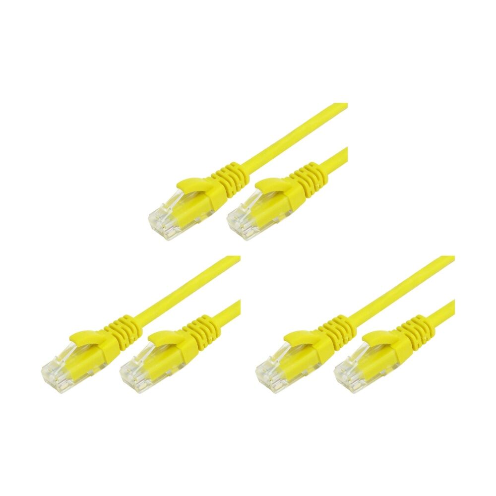 3PK Comsol RJ45 Cat 6 Network Gigabit Ethernet Patch Cable 5 Metres Yellow