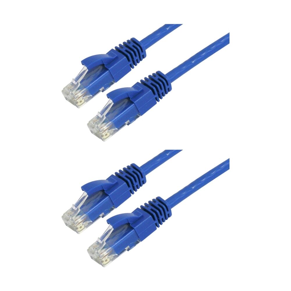 2PK Comsol Cat 6A UTP Snagless Patch Gigabit Ethernet Cable LSZH 5 Metres Blue