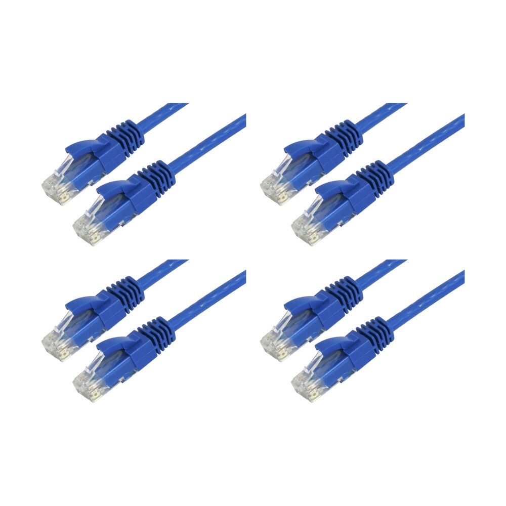 4PK Comsol Cat 6A UTP Snagless Patch Gigabit Ethernet Cable LSZH 5 Metres Blue