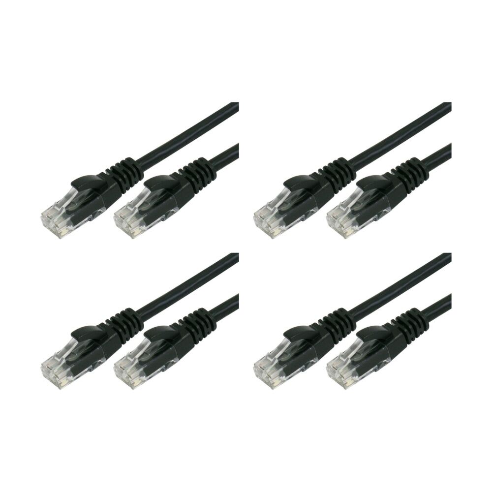 4PK Comsol RJ45 Cat 6 Network Gigabit Ethernet Patch Cable 10 Metres Black