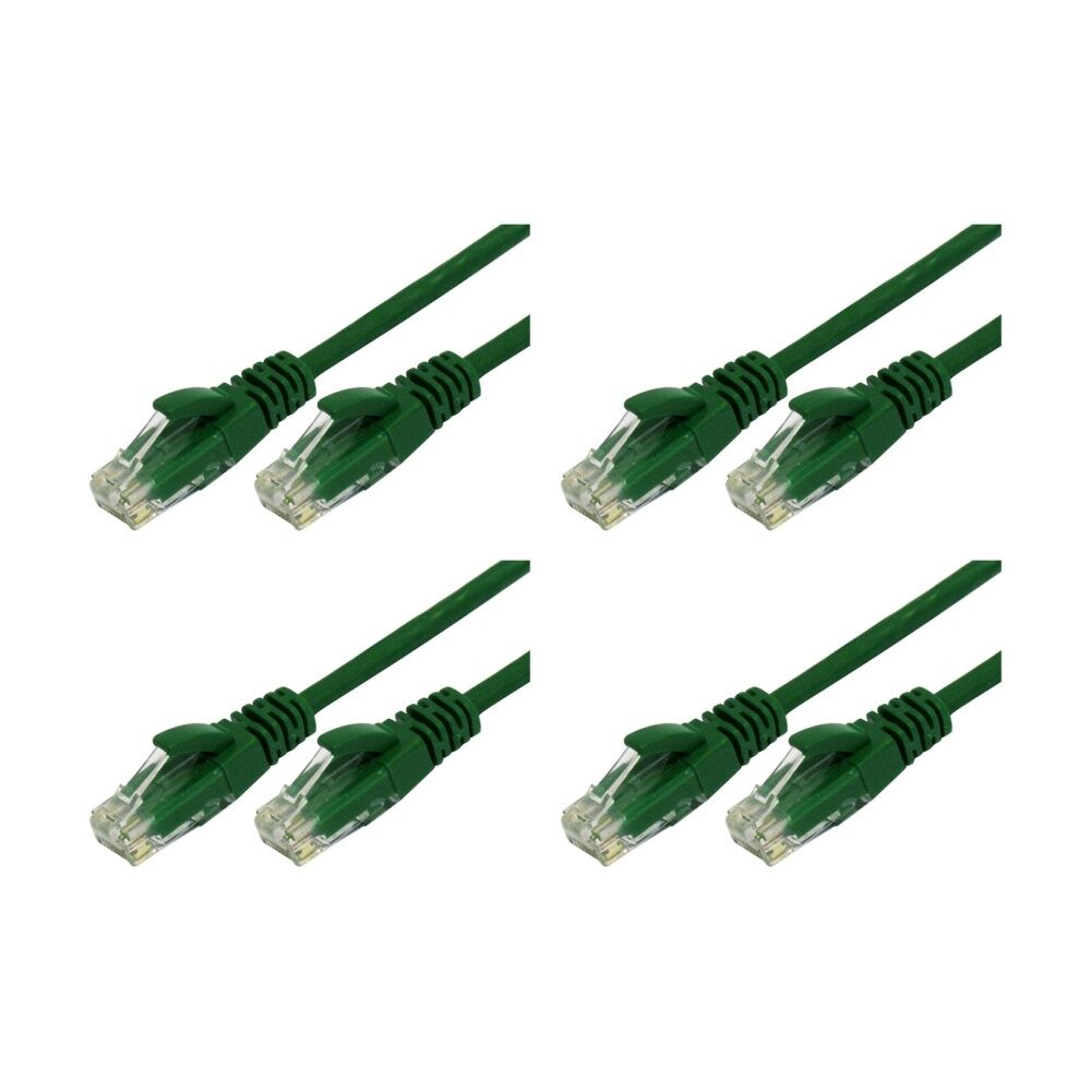 4PK Comsol RJ45 Cat 6 Network Gigabit Ethernet Patch Cable 10 Metres Green