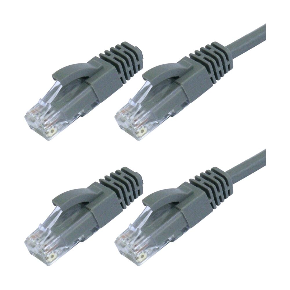 2PK Comsol RJ45 Cat 6 Network Gigabit Ethernet Patch Cable 10 Metres Grey