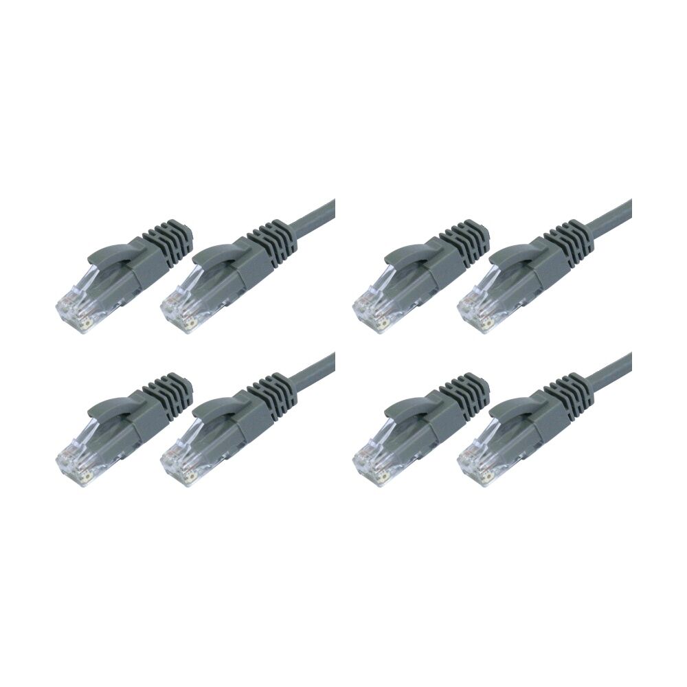4PK Comsol RJ45 Cat 6 Network Gigabit Ethernet Patch Cable 10 Metres Grey