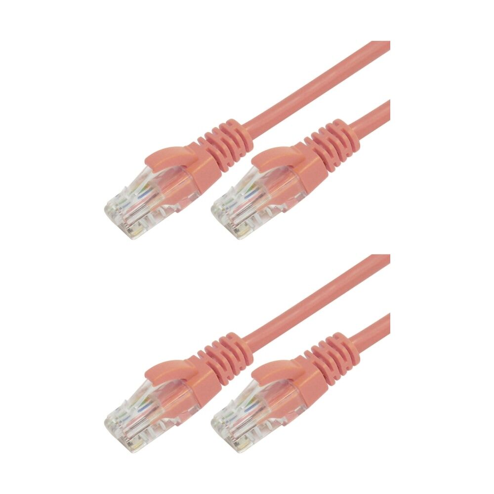 2PK Comsol RJ45 Cat 6 Network Gigabit Ethernet Patch Cable 10 Metres Orange