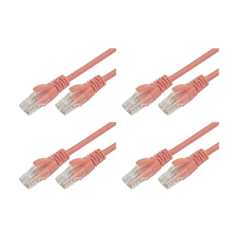 4PK Comsol RJ45 Cat 6 Network Gigabit Ethernet Patch Cable 10 Metres Orange