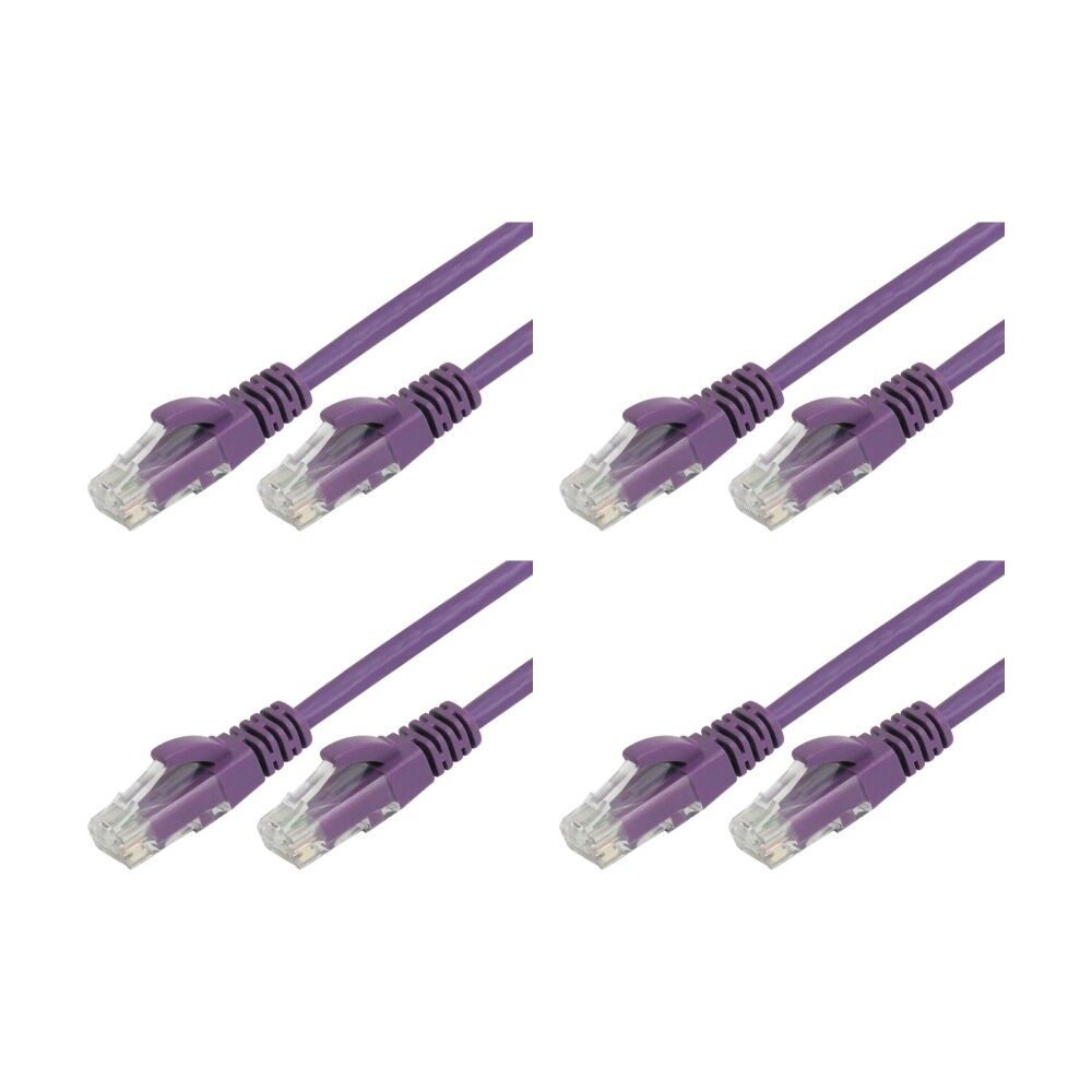 4PK Comsol RJ45 Cat 6 Network Gigabit Ethernet Patch Cable 10 Metres Purple