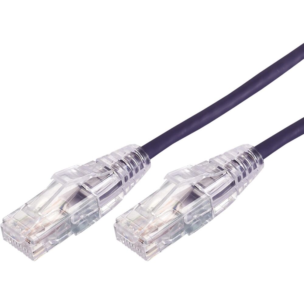 6PK Comsol Ultra Thin Cat 6A UTP Snagless Patch Cable LSZH 1 Metre Purple