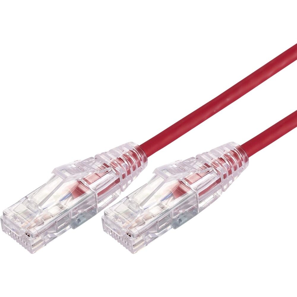 12PK Comsol Ultra Thin Cat 6A UTP Snagless Patch Cable LSZH 1 Metre Red