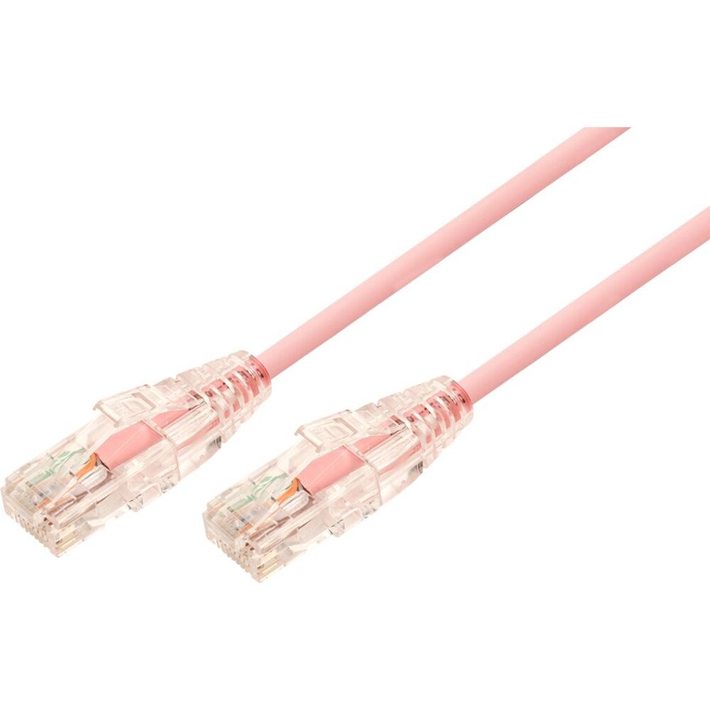 6PK Comsol Ultra Thin Cat 6A UTP Snagless Patch Cable LSZH 1 Metre Salmon Pink