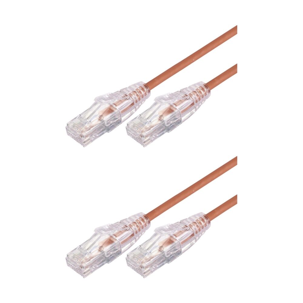 2PK Comsol Ultra Thin Cat 6A UTP Snagless Patch Cable LSZH 5 Metres Orange