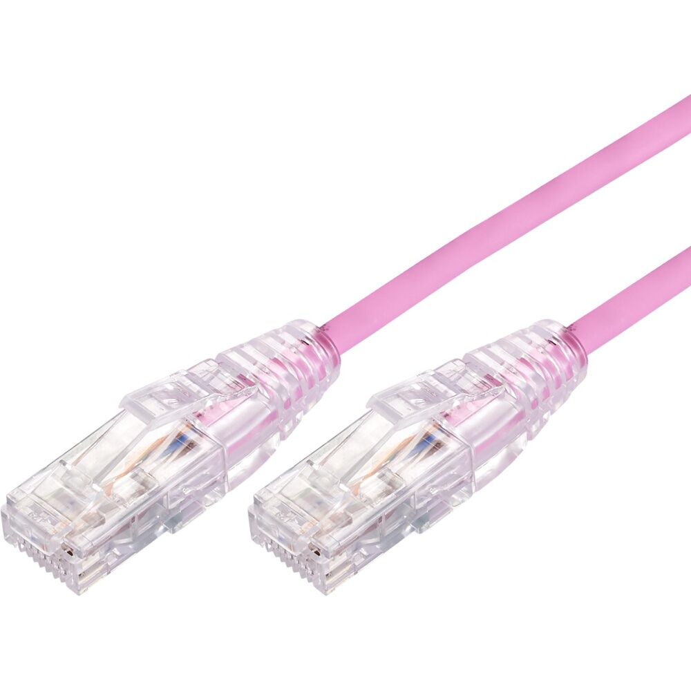2PK Comsol Ultra Thin Cat 6A UTP Snagless Patch Cable LSZH 5 Metres Pink
